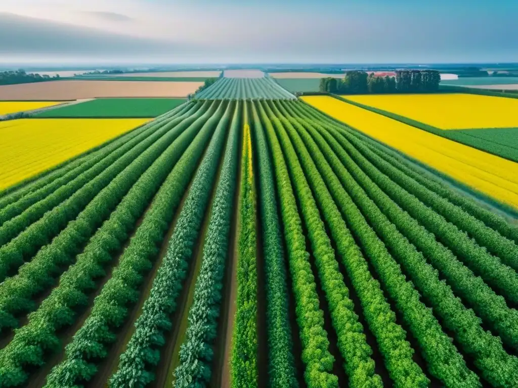 Campo agrícola europeo: cultivos transgénicos en escala y precisión Un campo agrícola europeo muestra cultivos modificados genéticamente bajo regulaciones sobre modificación genética agrícola