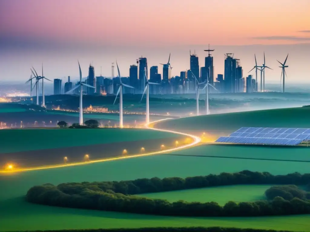 Contraste urbano: energía renovable vs Contraste entre la ciudad y el campo: energías renovables vs