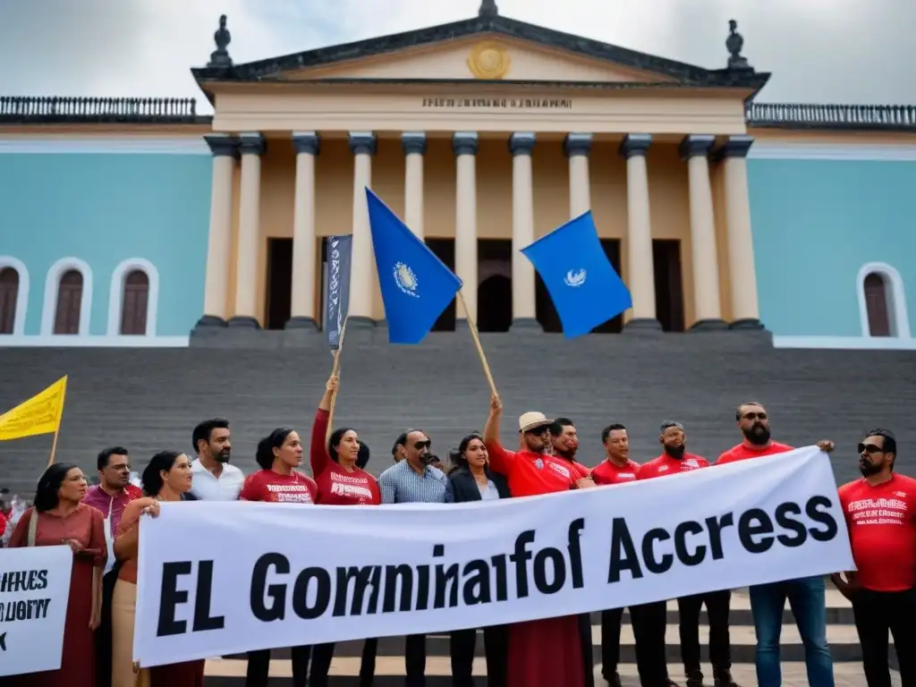 Manifestación por la transparencia: ciudadanos y periodistas exigen acceso a la información en El Salvador Manifestación por el derecho de acceso a la información en El Salvador, frente al Palacio Nacional, con ciudadanos y activistas unidos