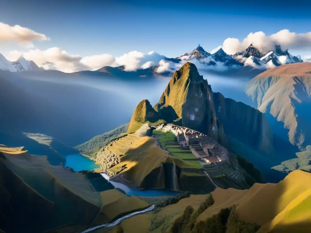 Derecho Andino preserva identidad frente a globalización en los majestuosos Andes, con picos nevados y ríos serpenteantes