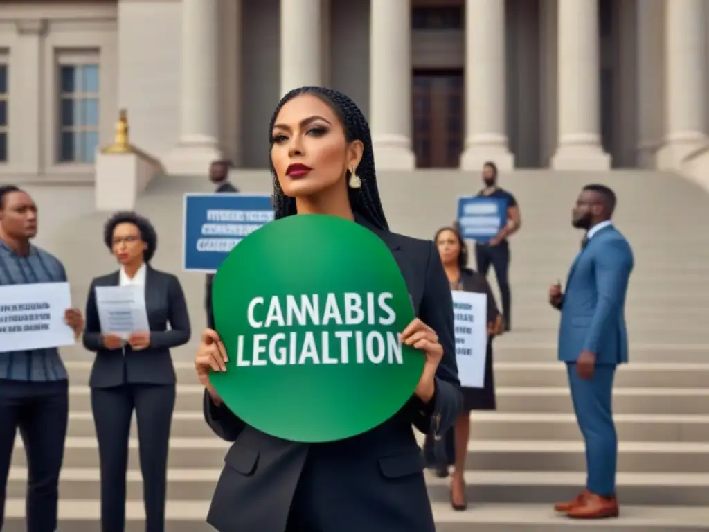 Manifestación por la legalización del cannabis frente al juzgado Diverso grupo aboga por legalización cannabis, impacto leyes cannabis discriminación