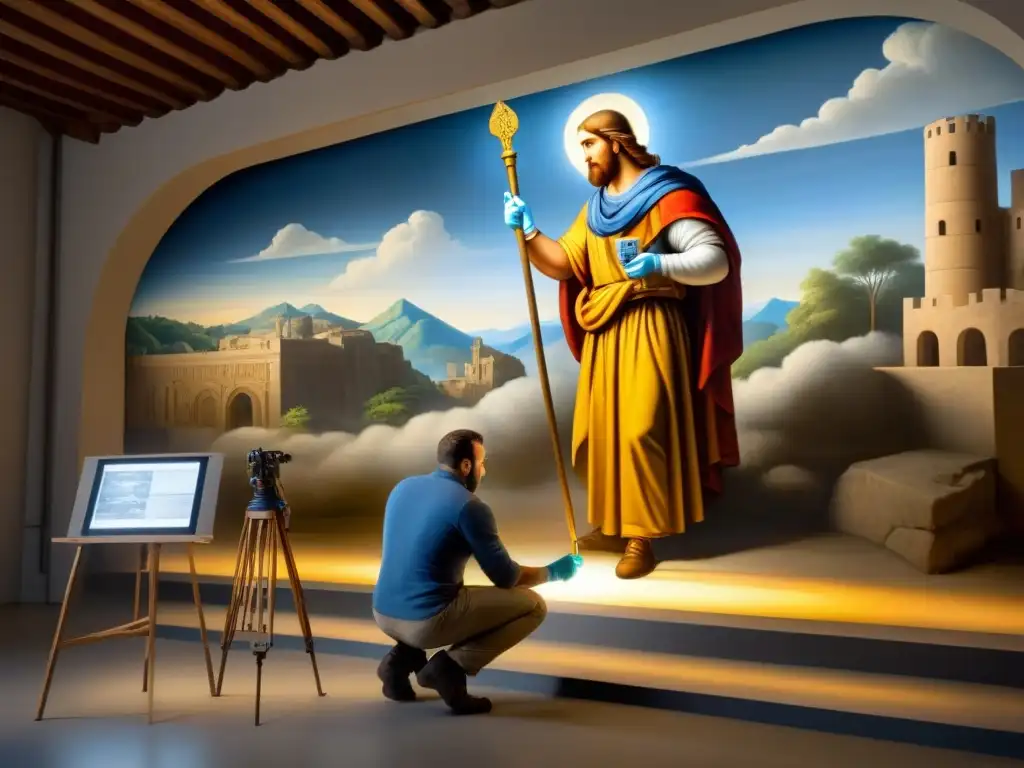 Restauración experta de mural centenario en edificio histórico Expertos en conservación restauran mural centenario en edificio histórico
