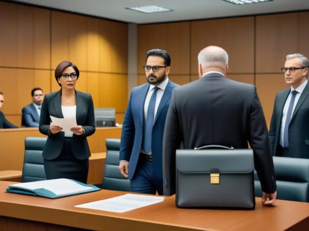 Intensa escena judicial contra piratería con estrategias legales en un caso de alto perfil