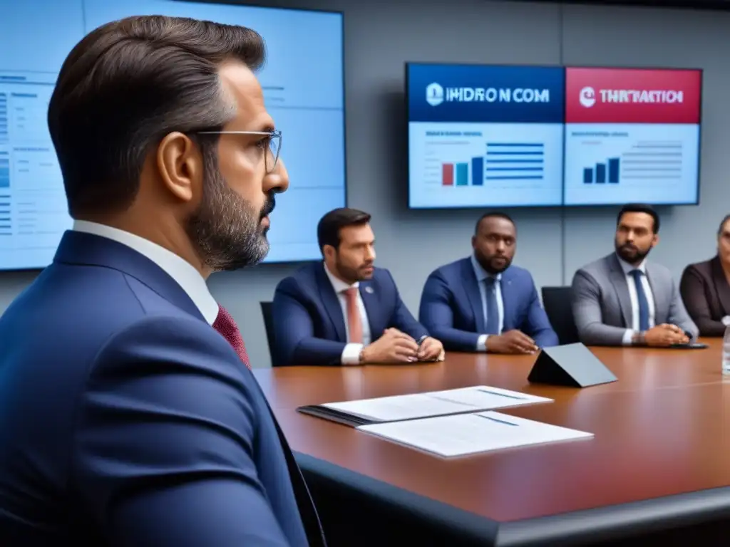 Intensas discusiones sobre la nueva ley comunicación audiovisual implicaciones en una sala llena de líderes y profesionales de los medios