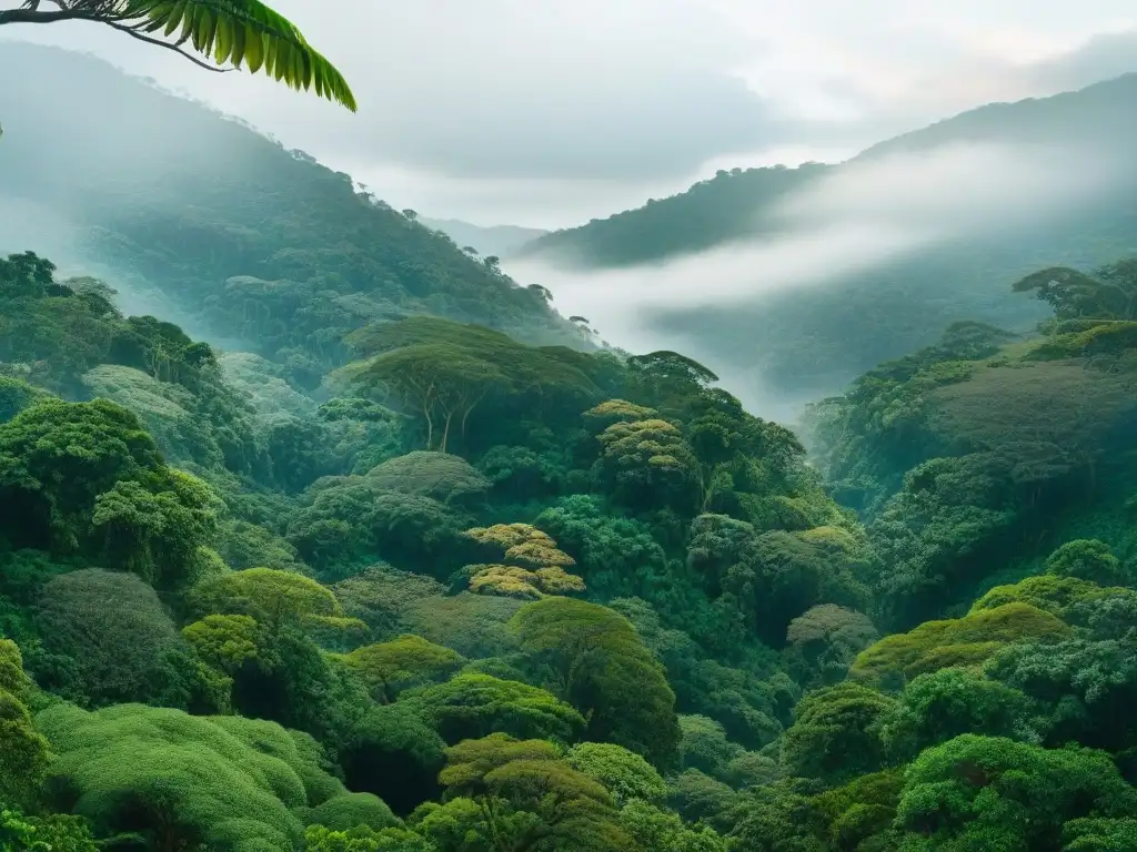Panorámica de la exuberante selva tropical en Costa Rica, con diversa vida silvestre y regulaciones turismo Costa Rica