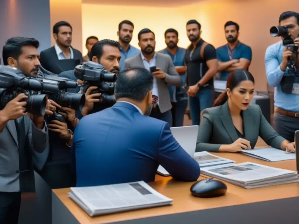 Periodistas debaten regulaciones estatales en la Ciudad de México Periodistas en una sala de redacción en Ciudad de México discuten la regulación estatal sobre la libertad de prensa
