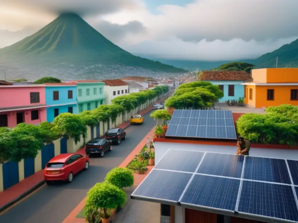 Avances sostenibles: Innovación legal y sostenibilidad en Centroamérica Un vibrante panorama urbano en Centroamérica con regulaciones sostenibilidad Centroamérica